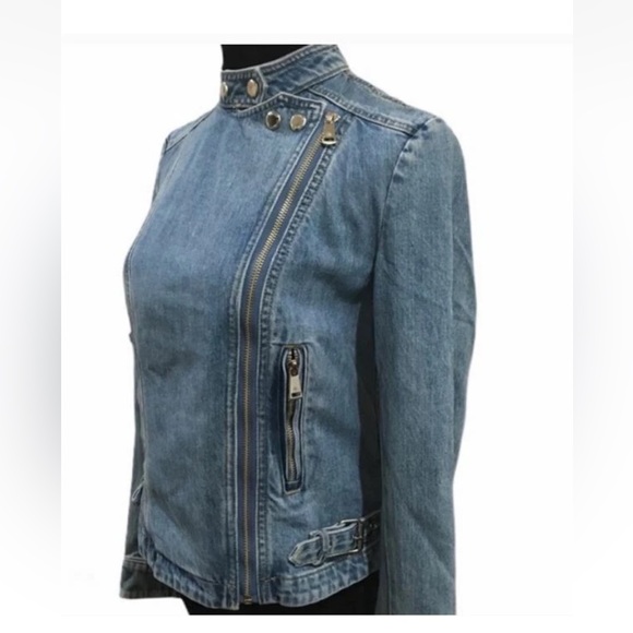 Lauren Ralph Lauren Bryton Denim Moto Denim Jean Jacket Size 14W - Picture 4 of 14